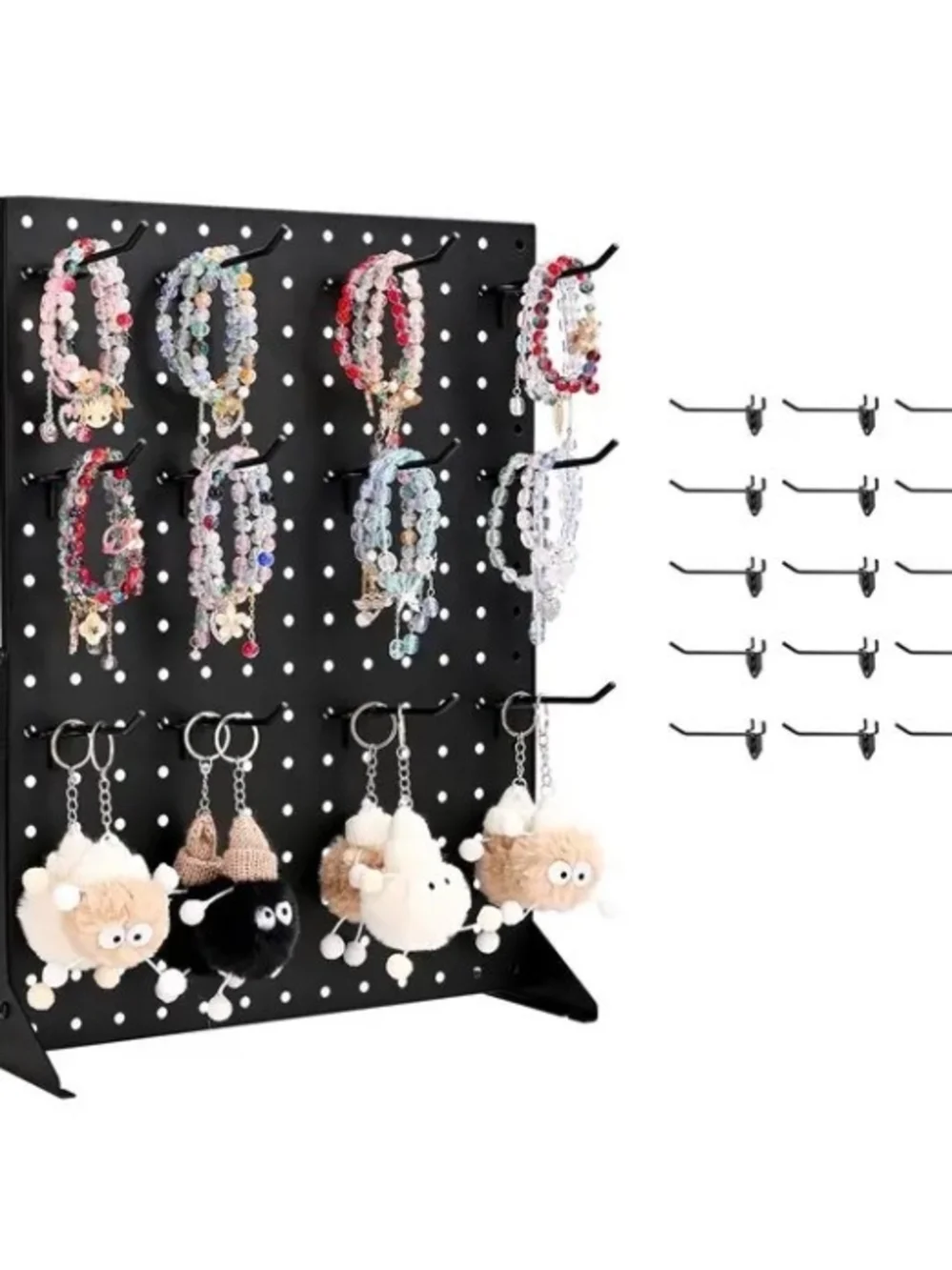Black Freestanding Pegboard Organizer – Home Storage & Tool Display